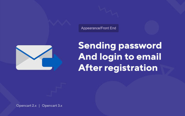 Sending password and login to email after registration